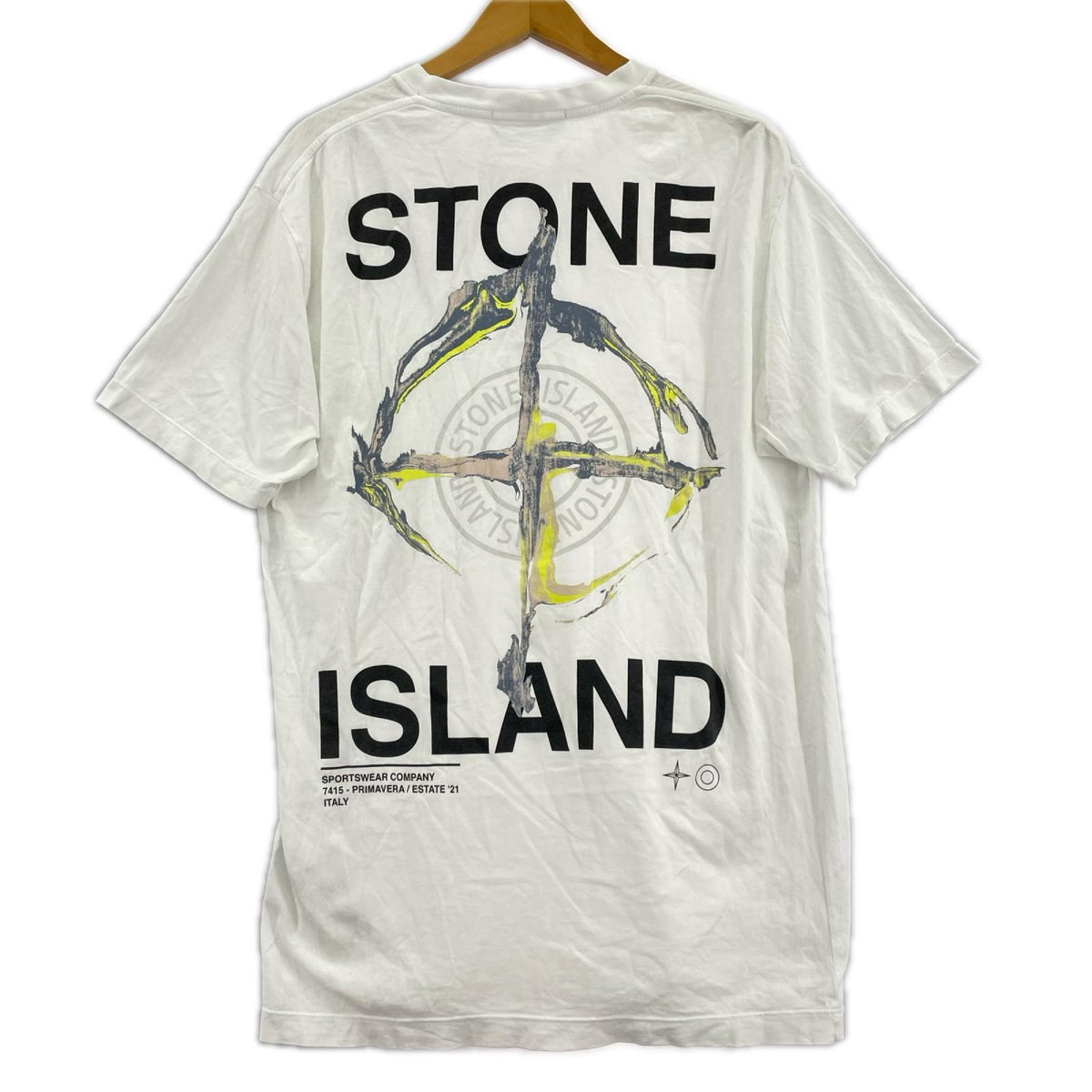 半袖Tシャツ MARBLE THREE 白 L ホワイト