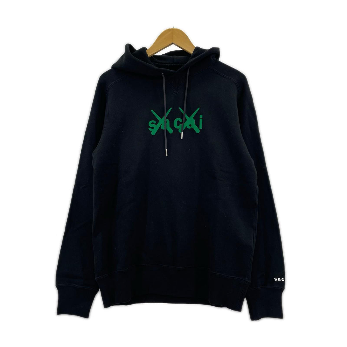 パーカー ×KAWS 21AW Flock Print Hoodie BLK (1) 1 ブラック