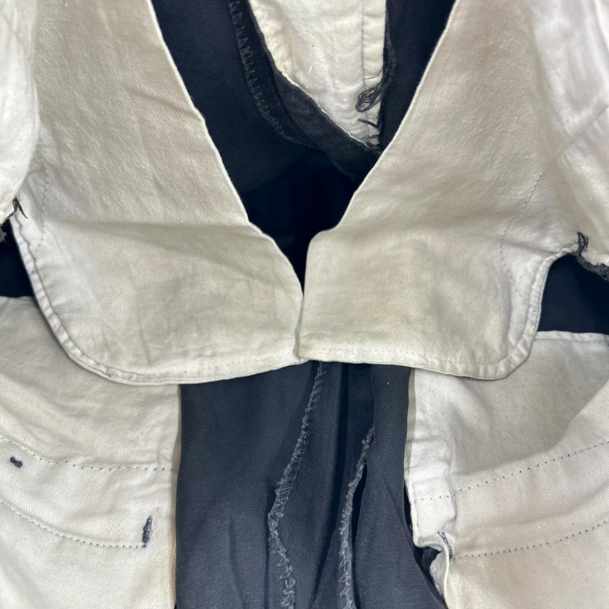 パンツ 30s-40s頃 針シンチ レーヨンスラックスパンツ W36 ブラック