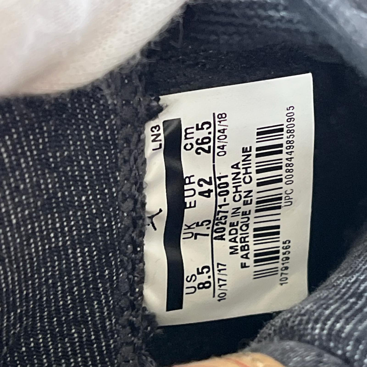 スニーカー ×Levi's Air Jordan 4 Black Denim 26.5cm 26.5cm (US8 1/2 UK8 EU43) ブラック