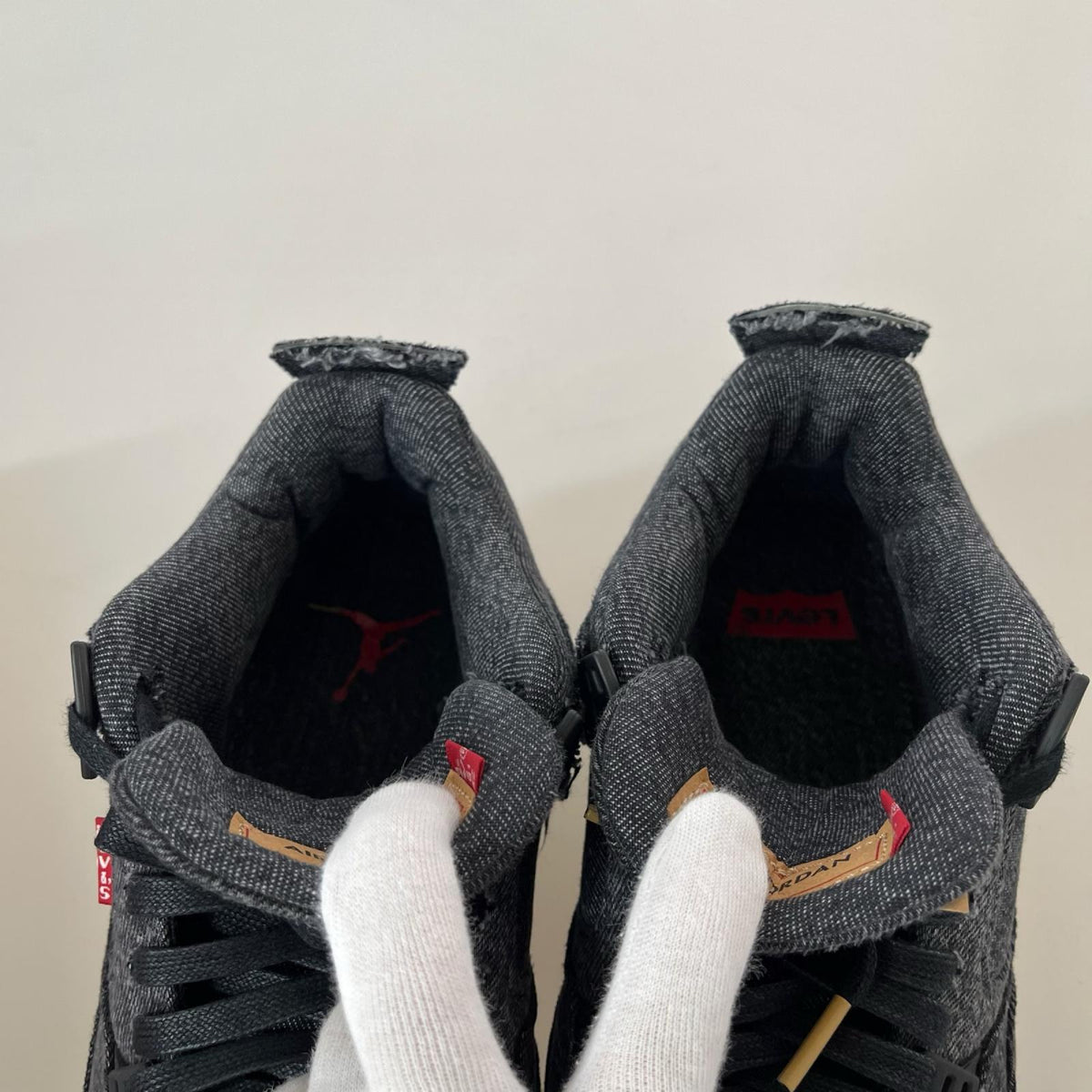 スニーカー ×Levi's Air Jordan 4 Black Denim 26.5cm 26.5cm (US8 1/2 UK8 EU43) ブラック