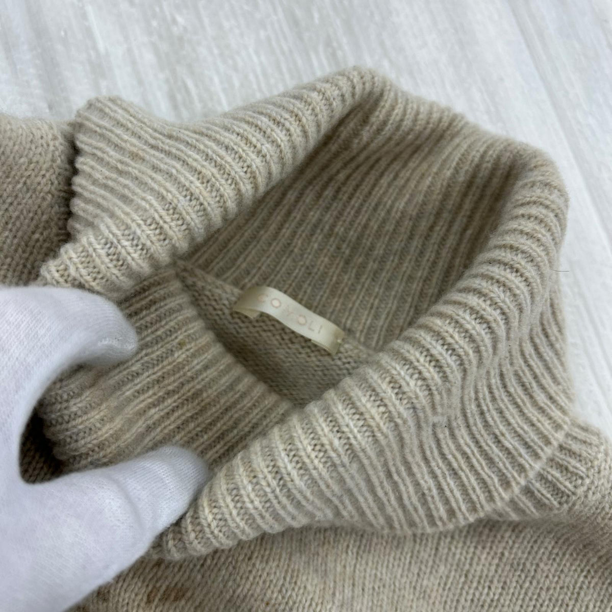 ニット 18AW タートルネックニット ベージュ