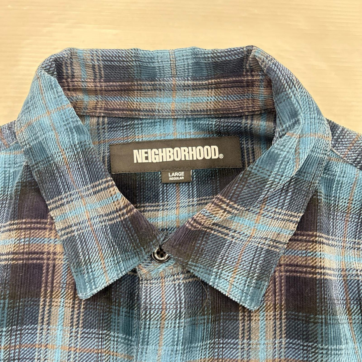 長袖シャツ CORDUROY CHECK SHIRT LS 252TSNH-SHM07 L ブルー