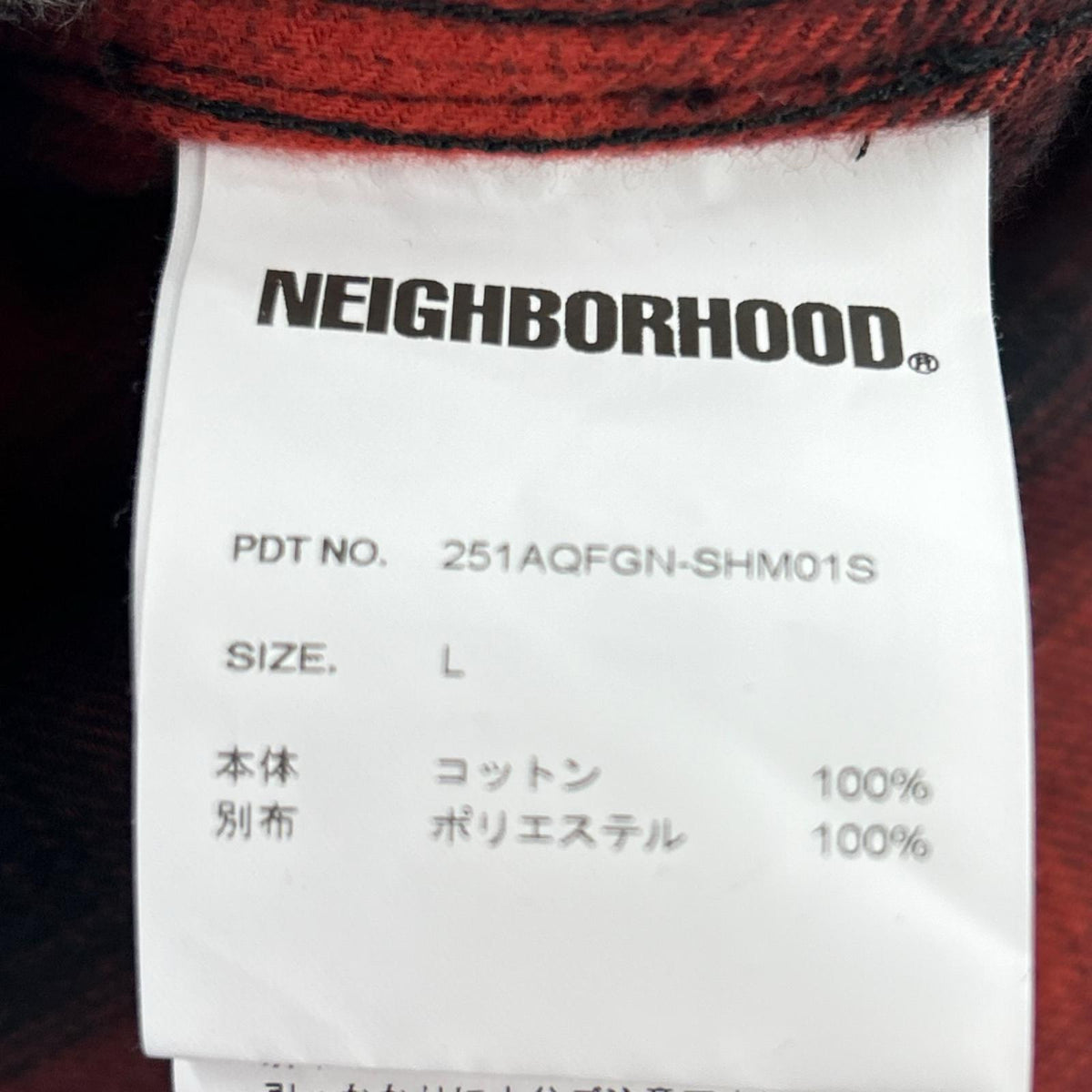 長袖シャツ HOMBRE CHECK SHIRT LS 251AQFGNH-SHM01S L レッド