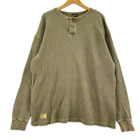 長袖Tシャツ ヘンリーネックサーマル ベージュ (XL) ベージュ