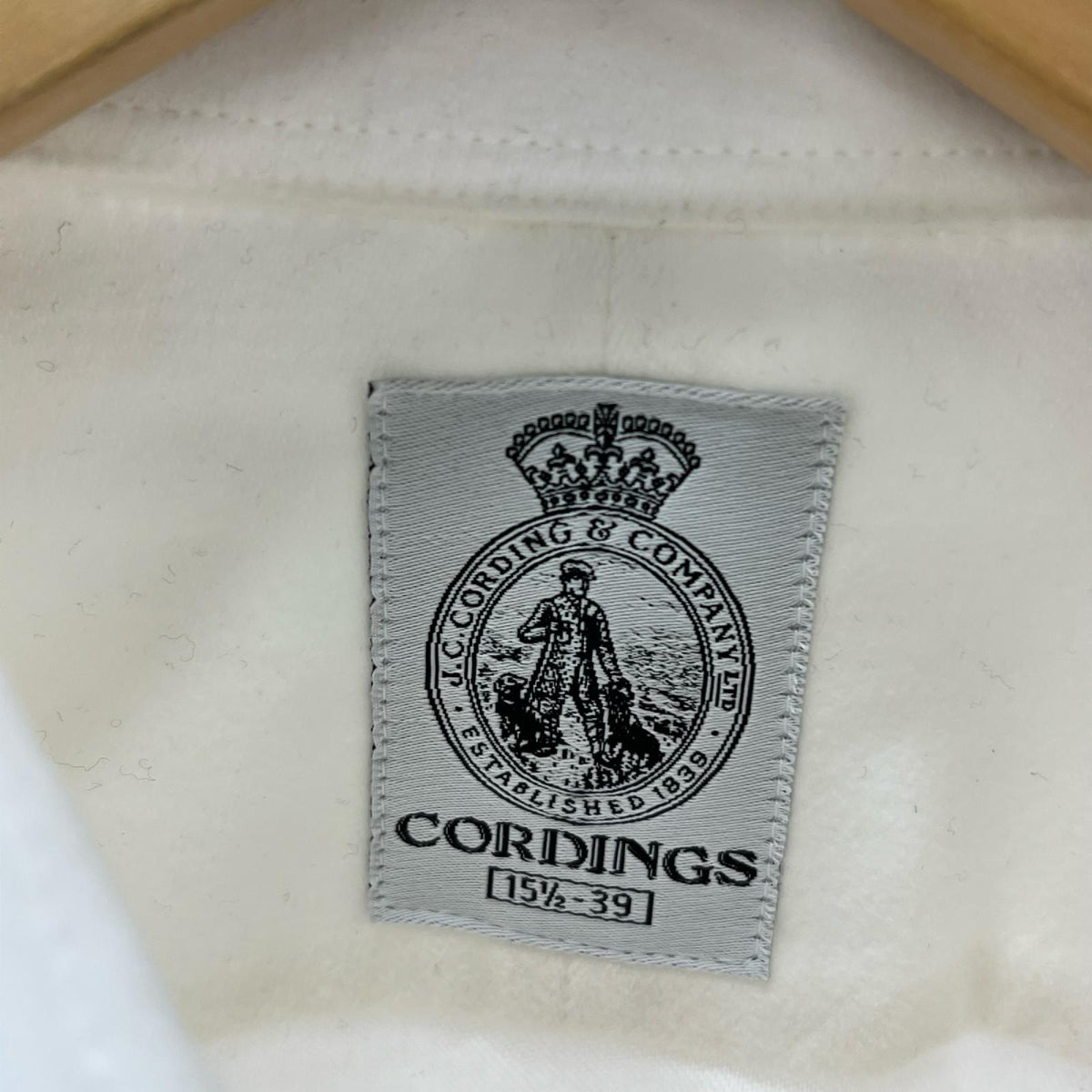 長袖シャツ CORDINGS モールスキン 白 (15 1/2) ホワイト