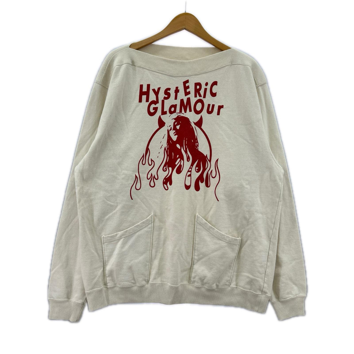 スウェット IRE WOMANボートネックスウェット(XL)オフホワイト ホワイト