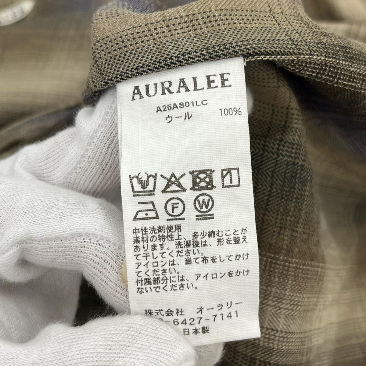 長袖シャツ 25AW SUPER LIGHT WOOL CHECKSHIRT 3 ベージュ