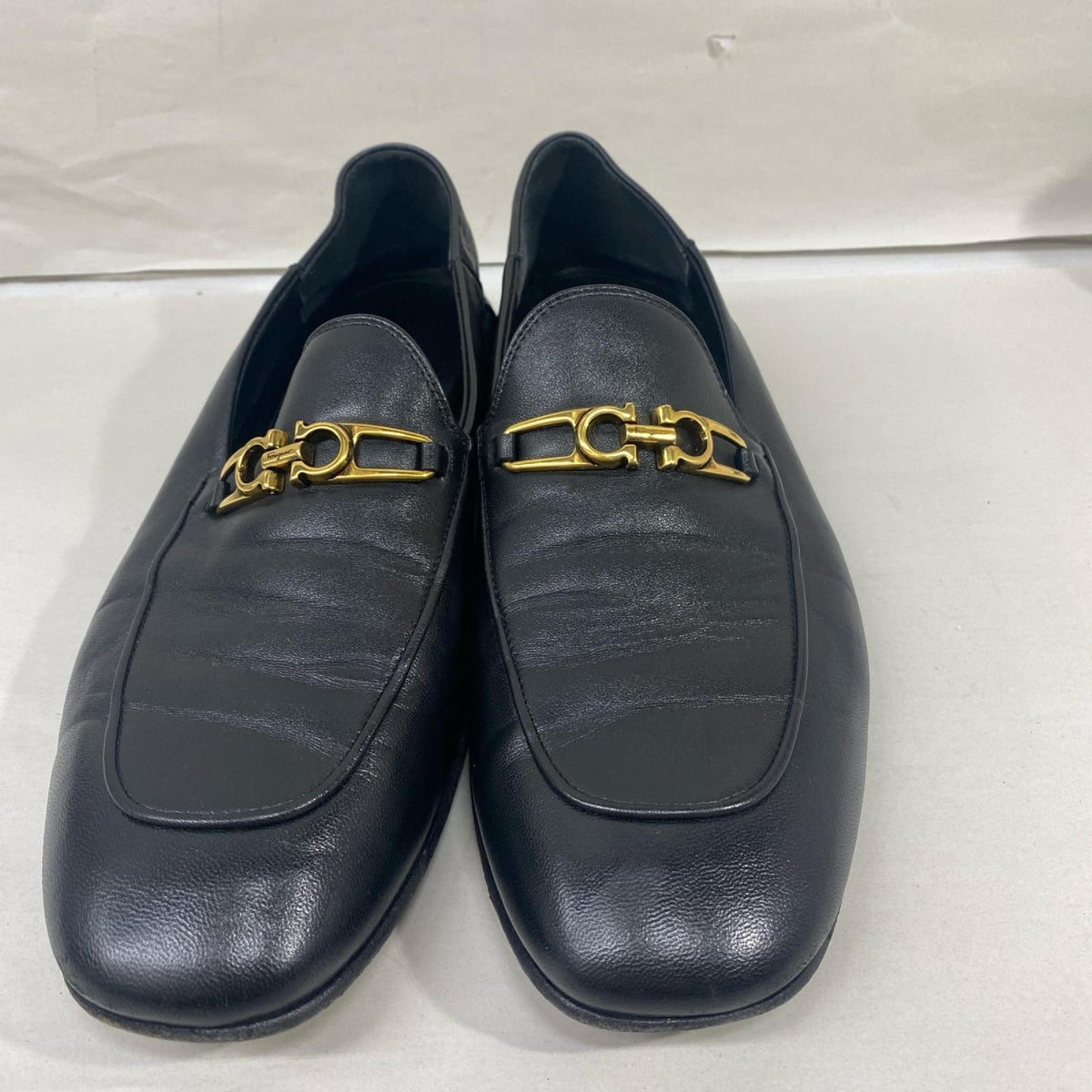 S.Ferragamo/レザーシューズ/黒/8ハーフ