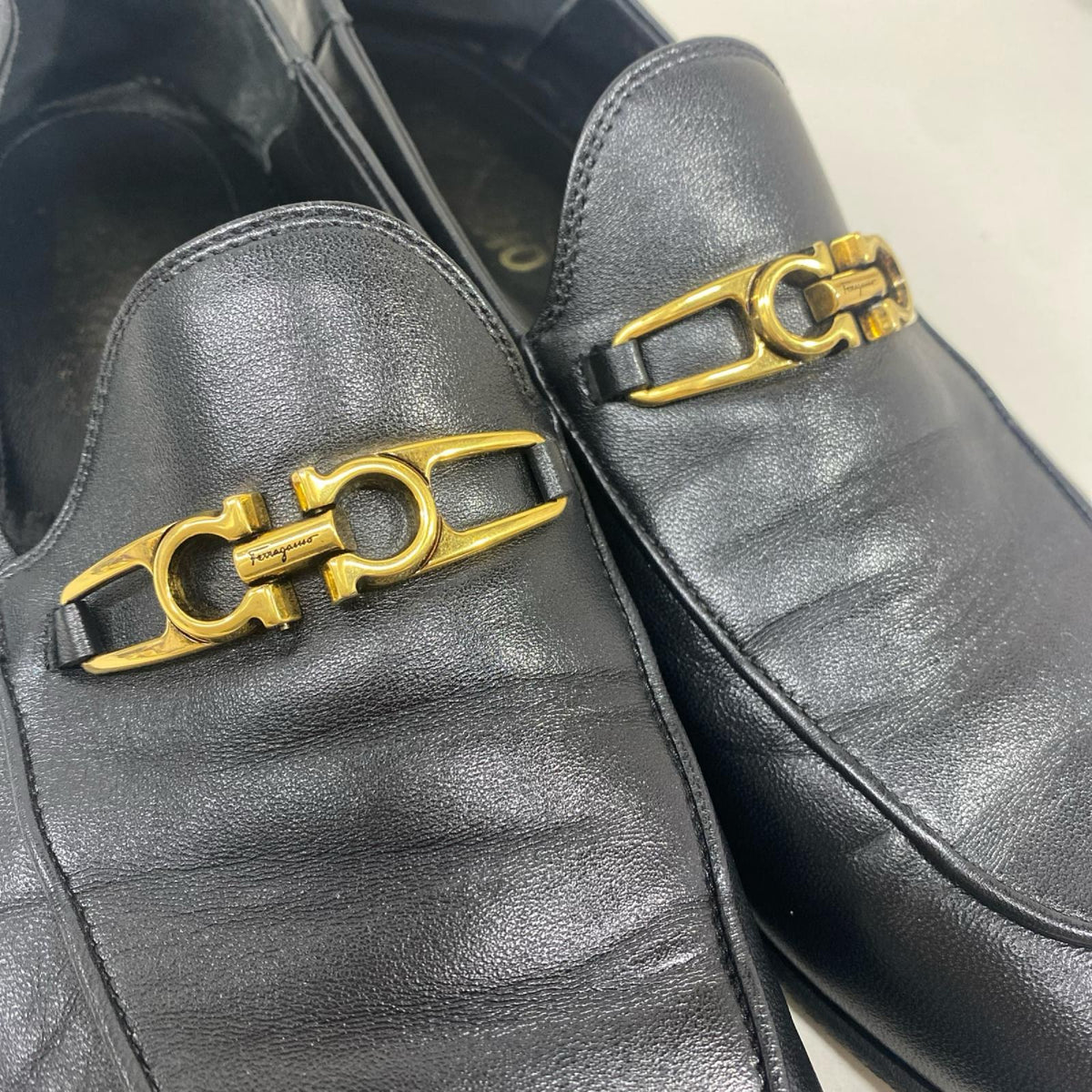 S.Ferragamo/レザーシューズ/黒/8ハーフ