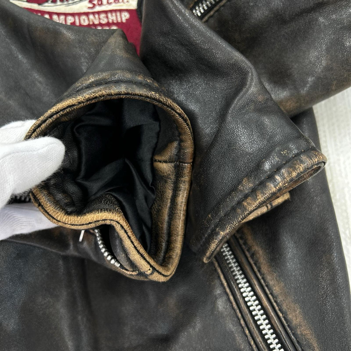 レザージャケット AGED STAND SINGLE RIDERS JACKET 黒 (L) L ブラック