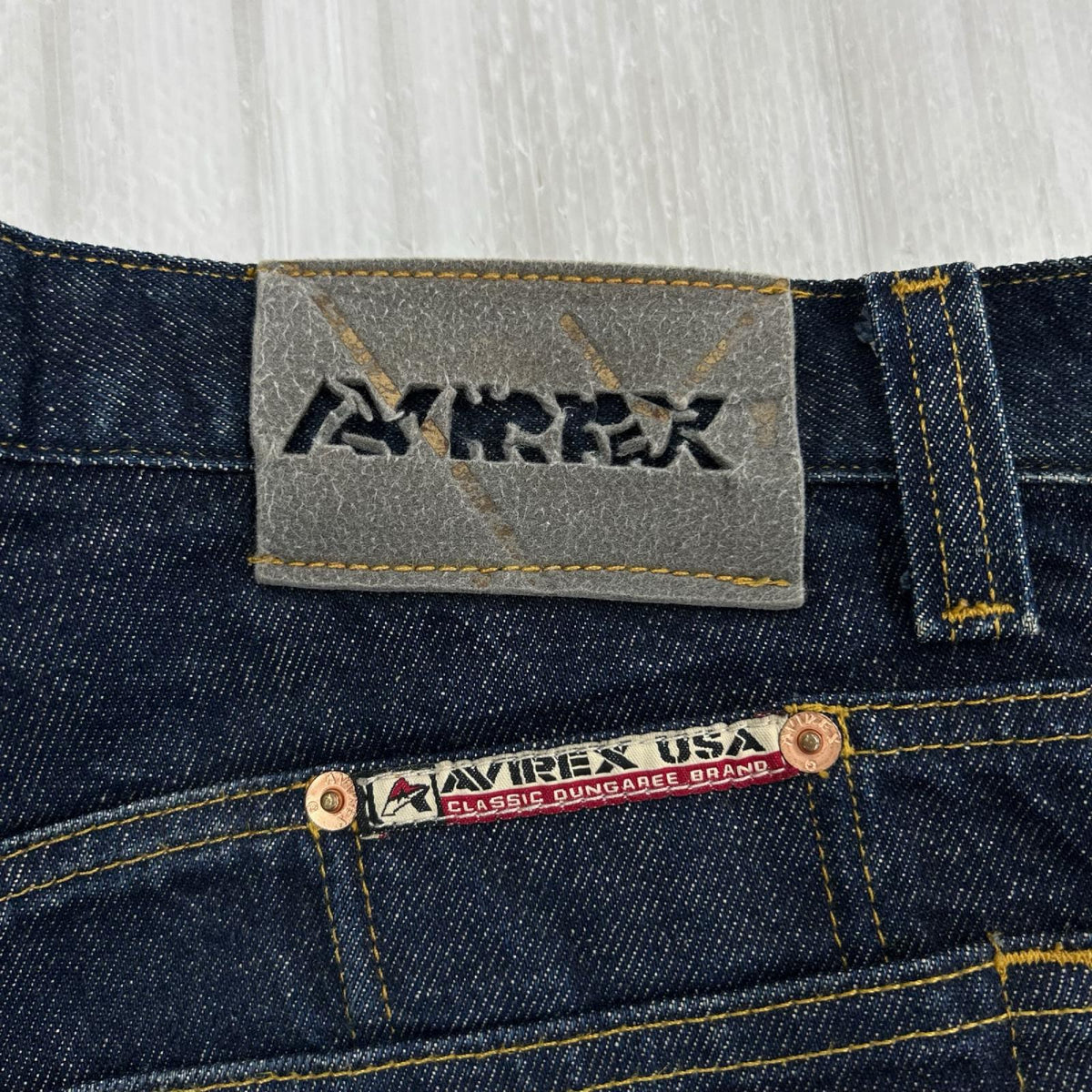 デニムパンツ 90-00s CLASSIC DUNGAREE BRAND ワイド W36 36 ネイビー