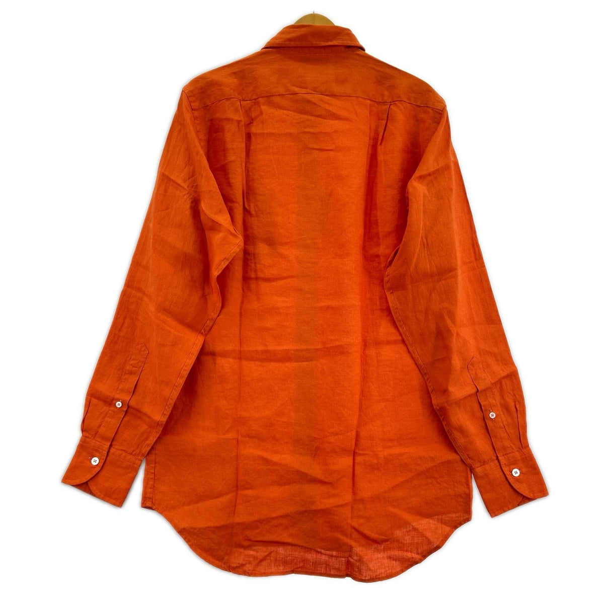 長袖シャツ Drake’s Linen Summer Shirt オレンジ (M) M オレンジ