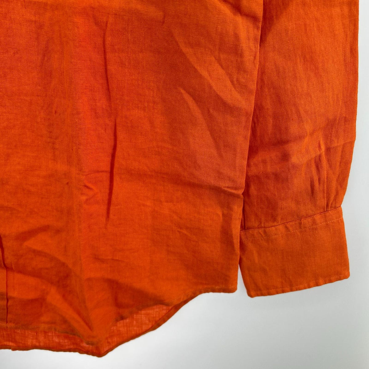 長袖シャツ Drake’s Linen Summer Shirt オレンジ (M) M オレンジ