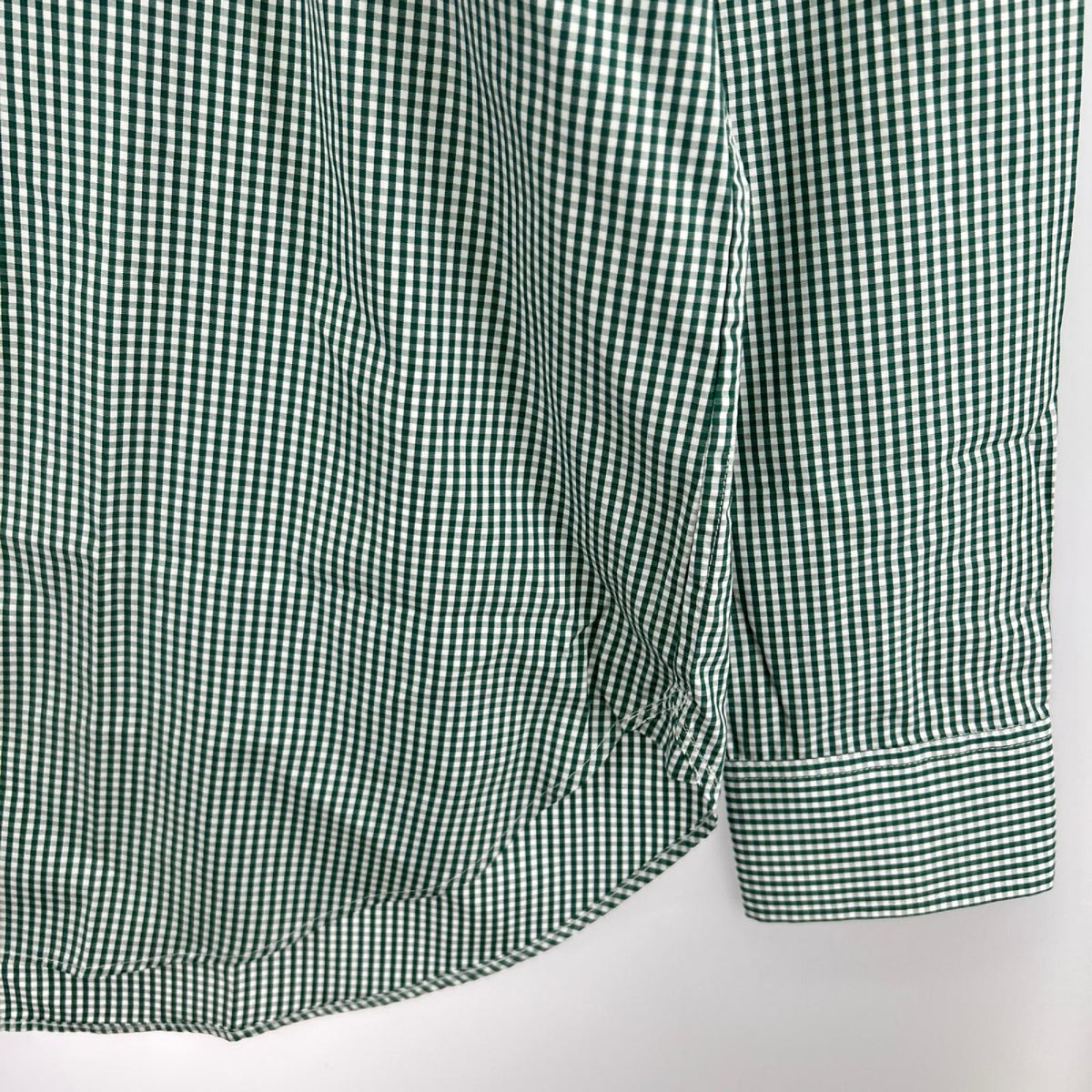 長袖シャツ EASTMOND APPAREL ギンガムチェック 白緑 (XL)