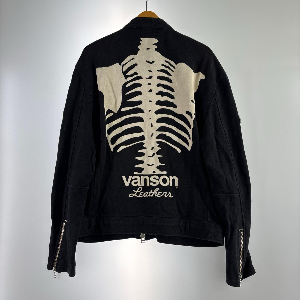 ジャケット VANSON スケルトンコットンジャケット 黒 (XL) ブラック