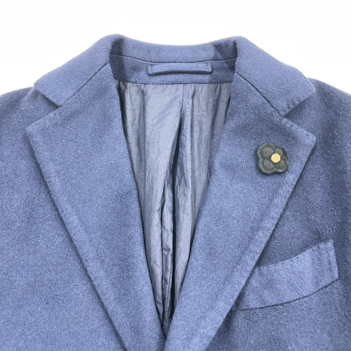 その他アウター LARDINI カシミヤ チェスターコート 44 ネイビー
