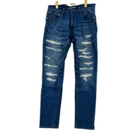 デニムパンツ Damage Skinny Jeans 青 (M) M ブルー