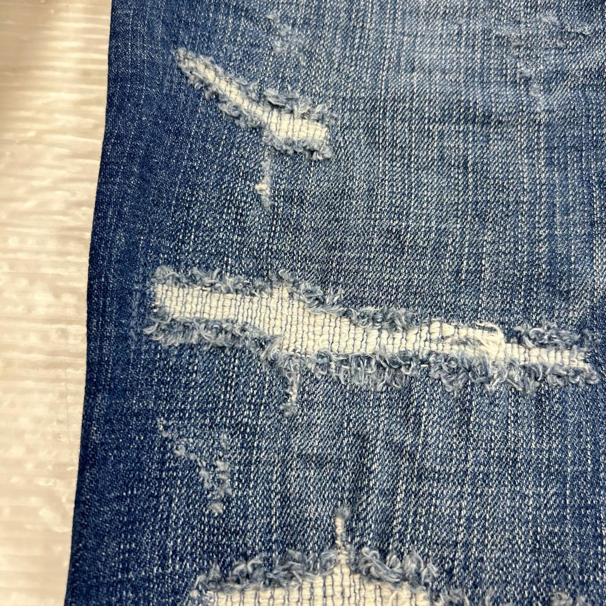 デニムパンツ Damage Skinny Jeans 青 (M) M ブルー