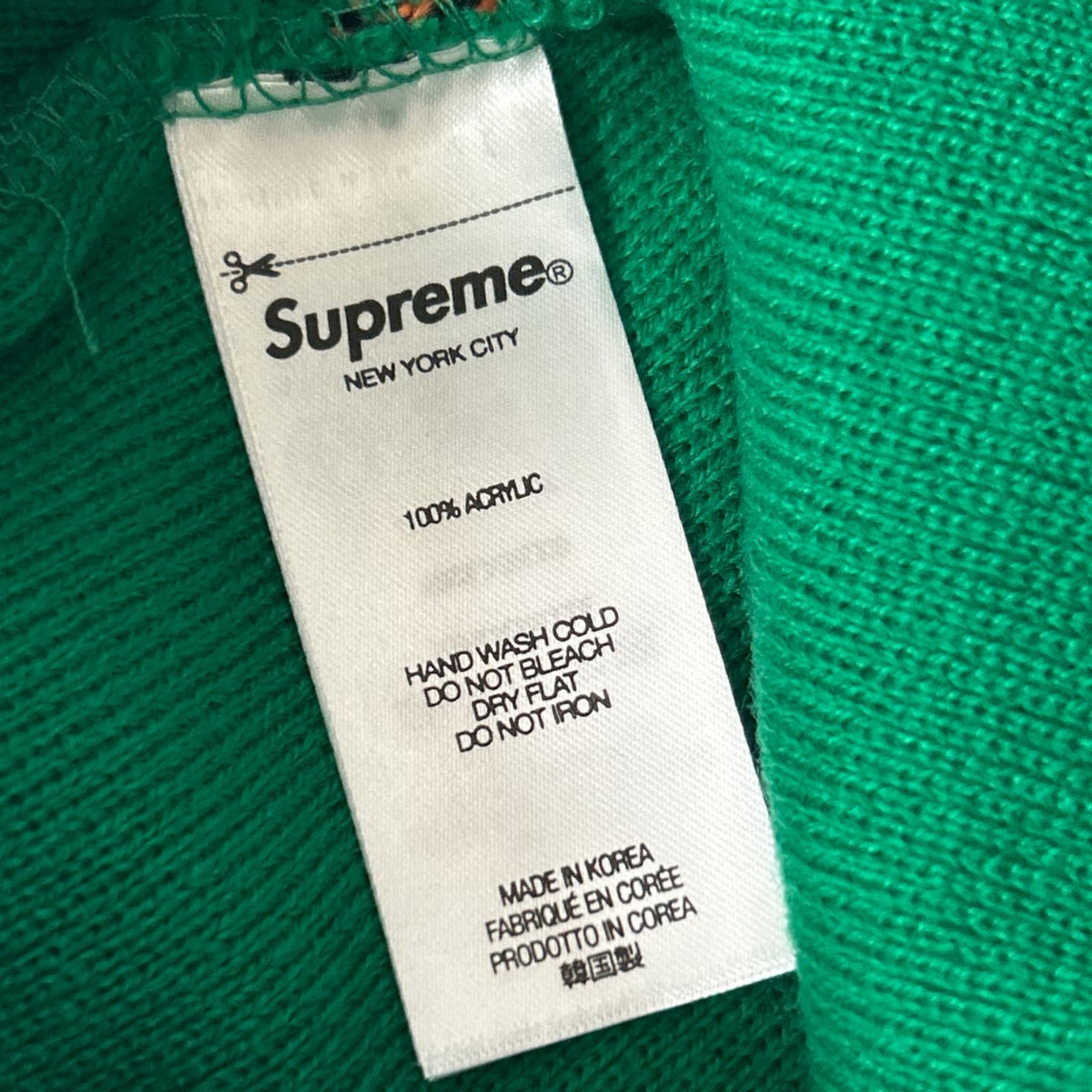 ニットキャップ 23FW Vertical LogoBeanie 総柄 緑 マルチカラー