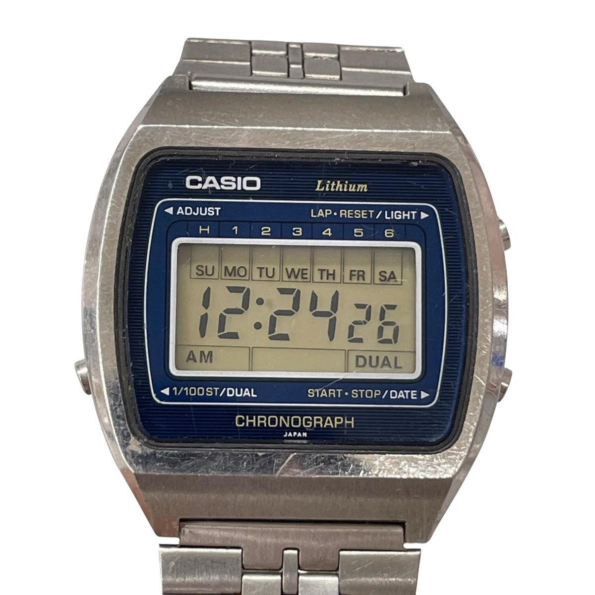 腕時計 70-80s 95QS-42 オールドカシオ クオーツ ネイビー