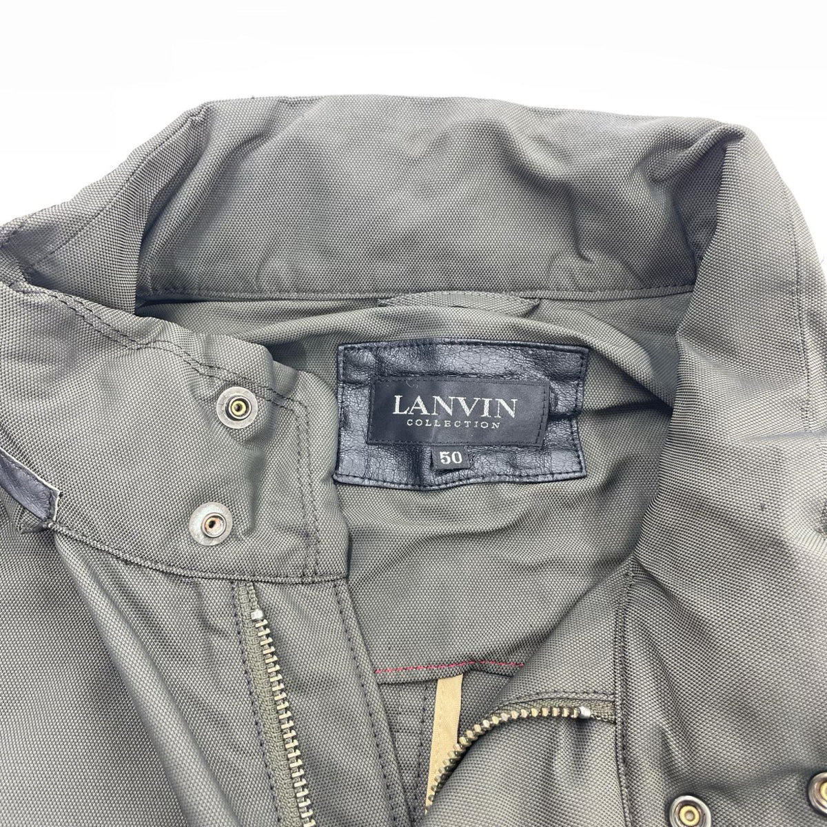 ジャケット LANVIN collection レザー切替 ジャケット 50 カーキ