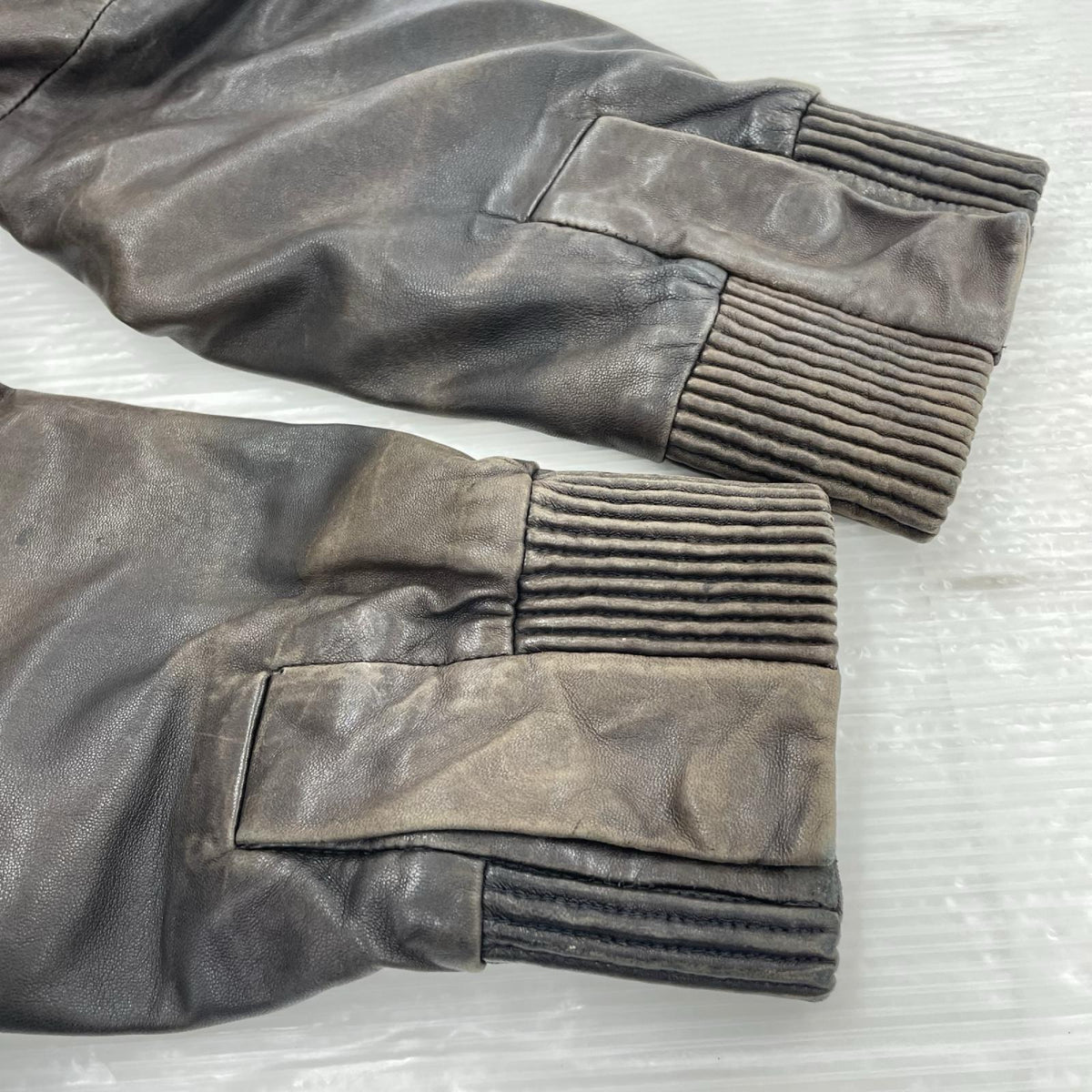 レザージャケット Zegna レザーブルゾン S ブラウン