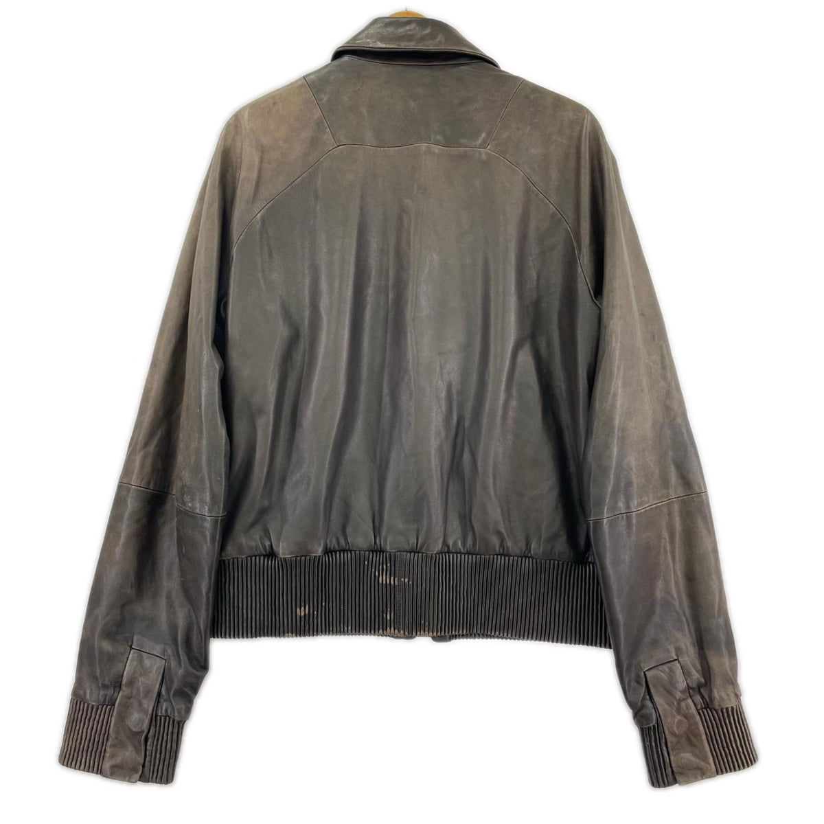 レザージャケット Zegna レザーブルゾン S ブラウン