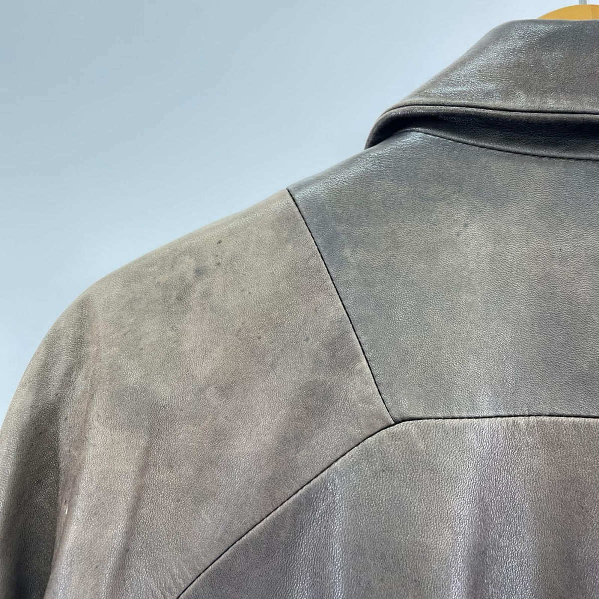 レザージャケット Zegna レザーブルゾン S ブラウン