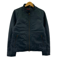 レザージャケット LAMB LEATHER JACKET 紺 M