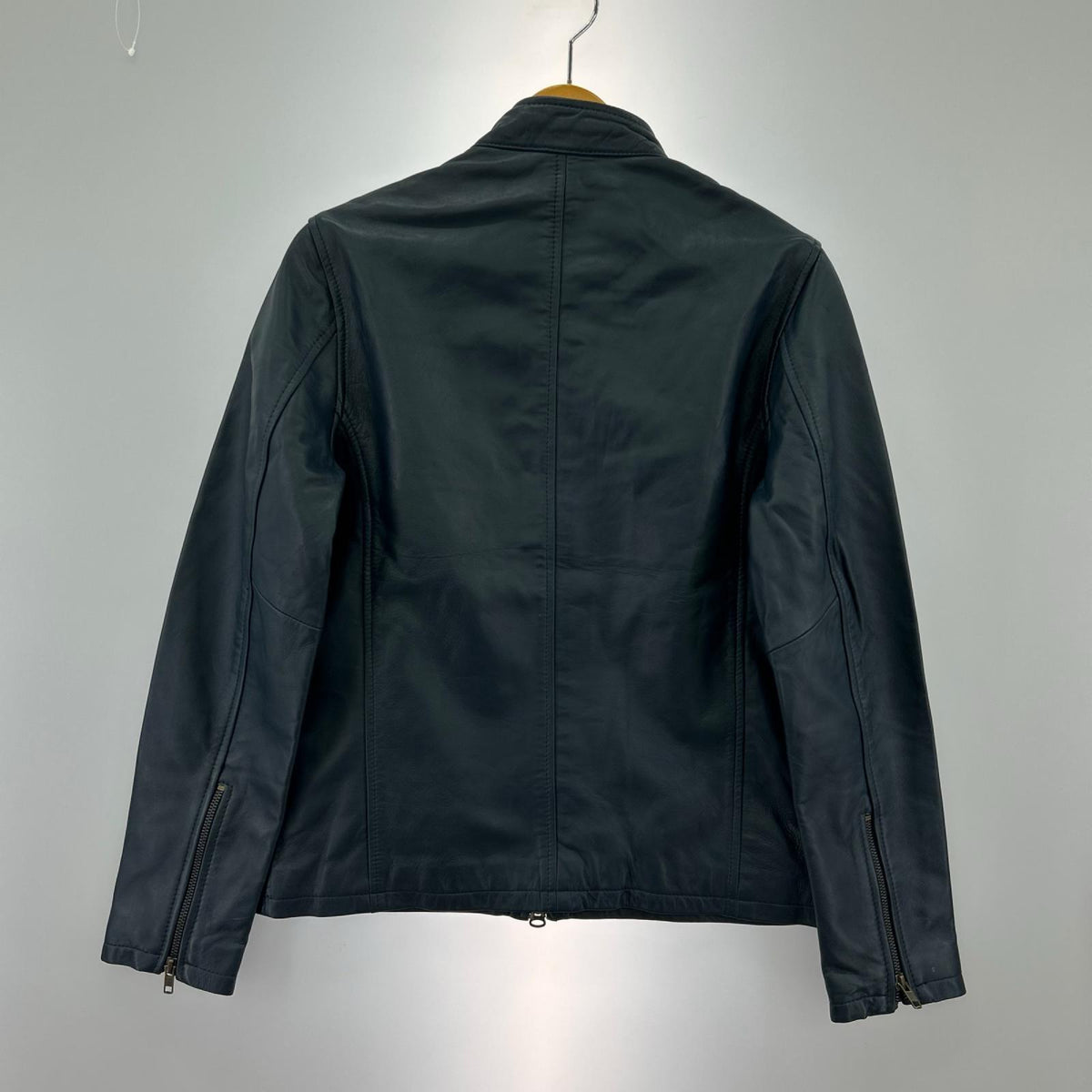 レザージャケット LAMB LEATHER JACKET 紺 M