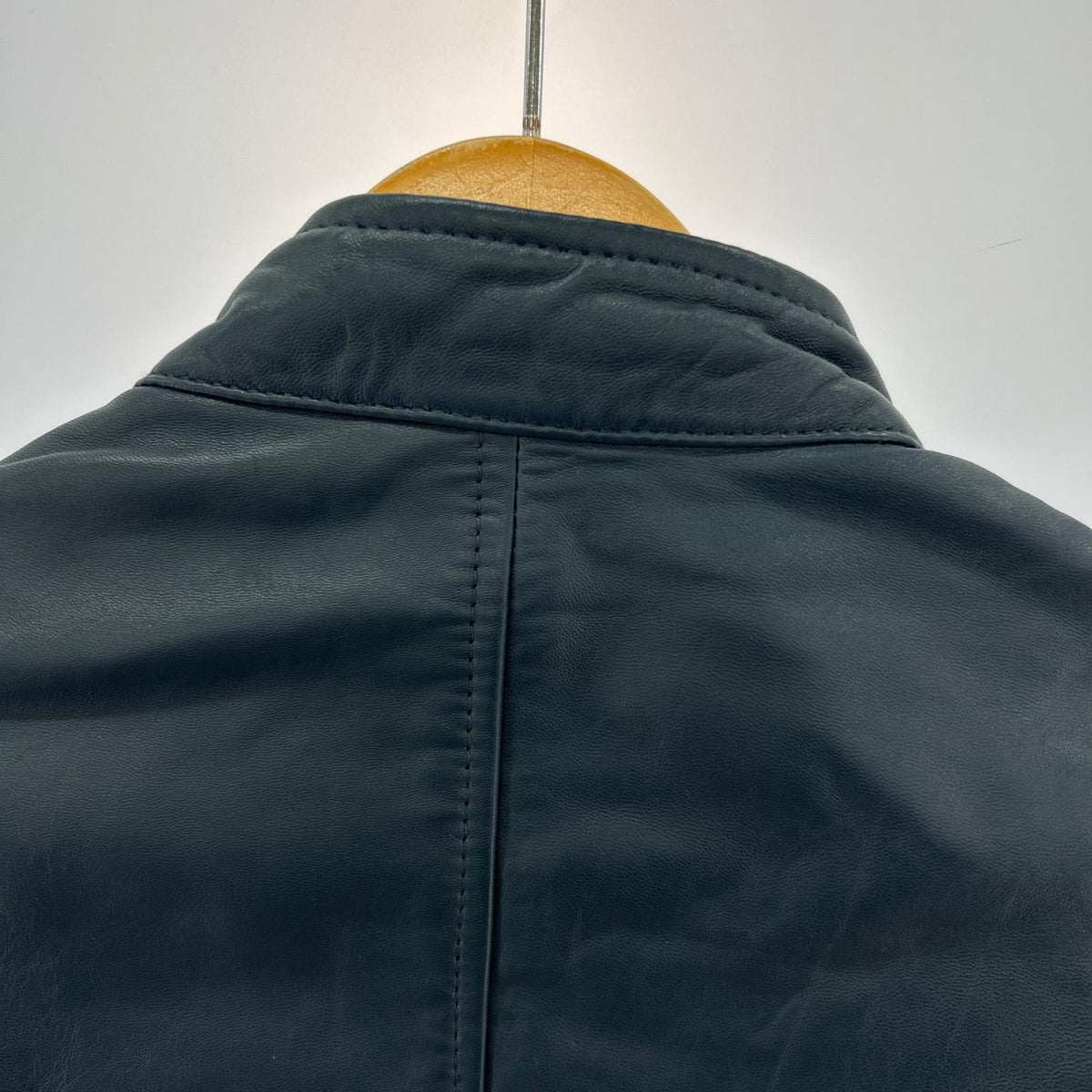 レザージャケット LAMB LEATHER JACKET 紺 M