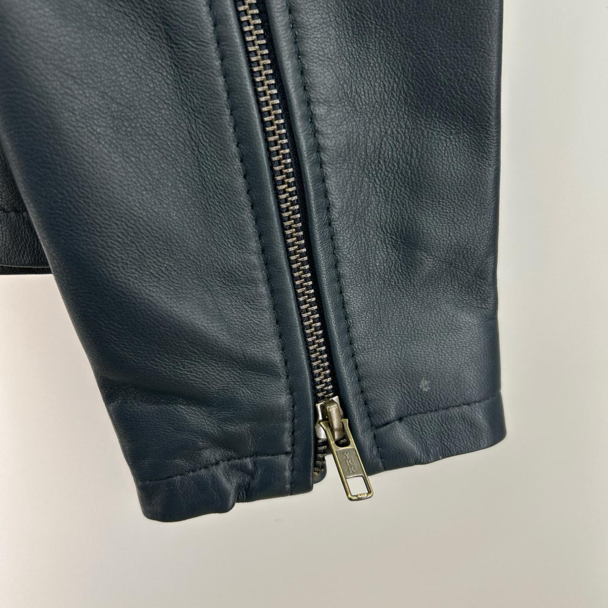 レザージャケット LAMB LEATHER JACKET 紺 M