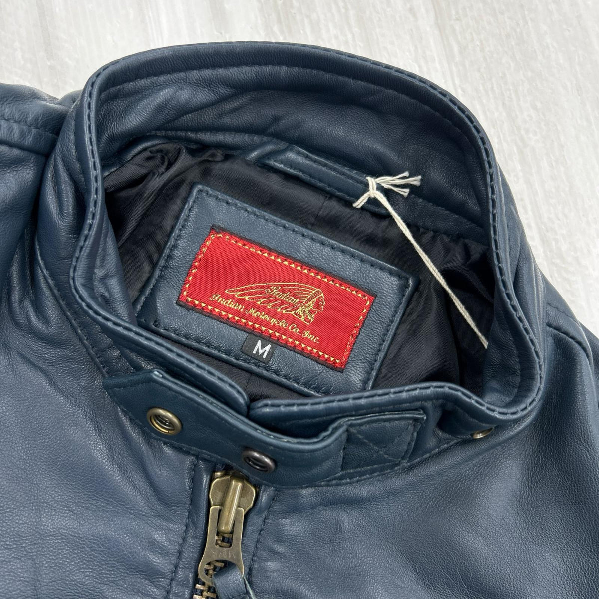 レザージャケット LAMB LEATHER JACKET 紺 M