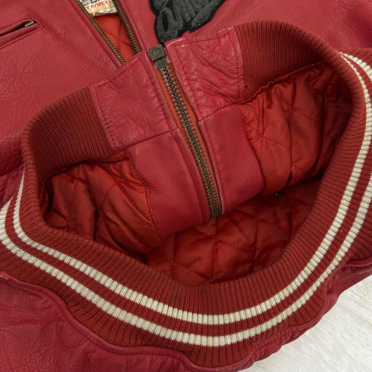 レザージャケット 90s レザースタジャン M レッド