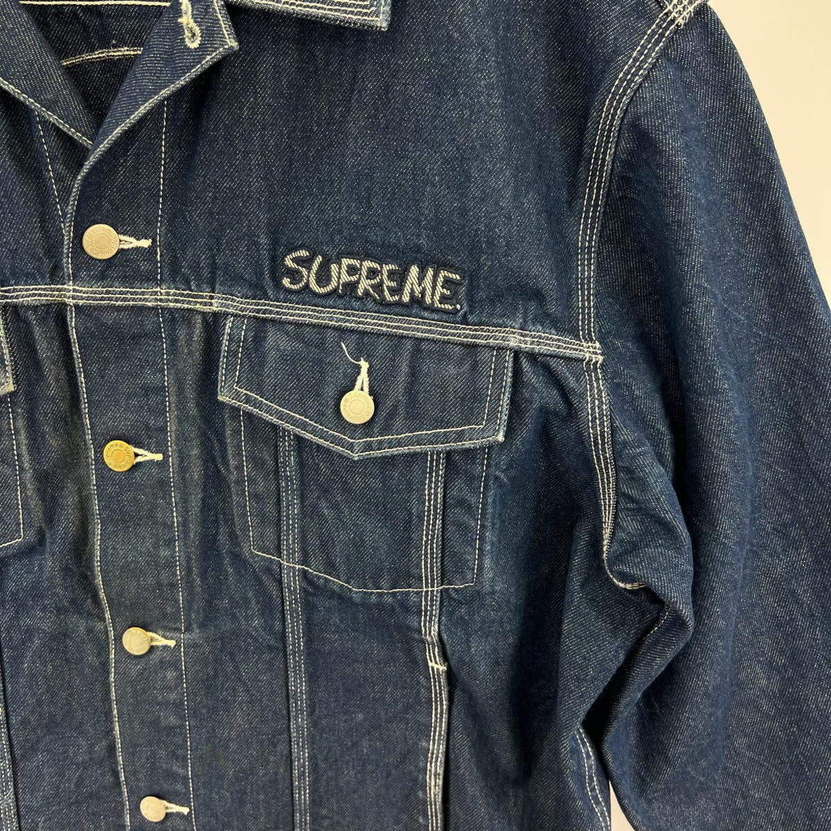 デニムジャケット × SMURFS 20AW Denim Trucker Jacket L L ブルー