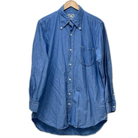 長袖シャツ EVISU ボタンダウンシャツ size42 ブルー 42