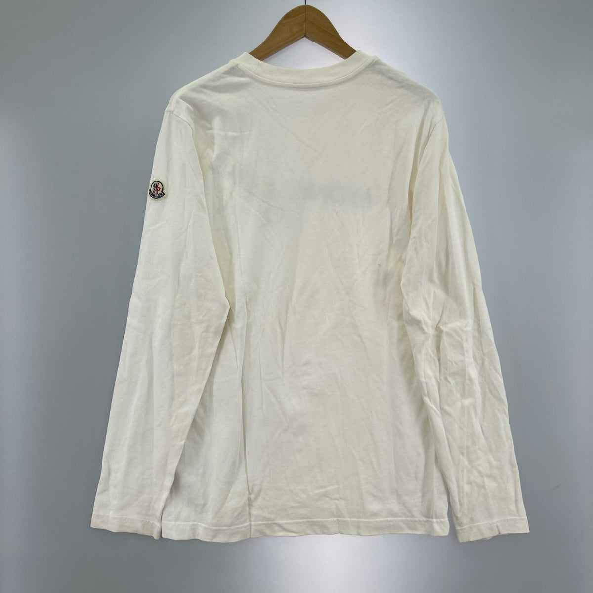 長袖Tシャツ LS T-SHIRT フロッキープリント 白 S S ホワイト