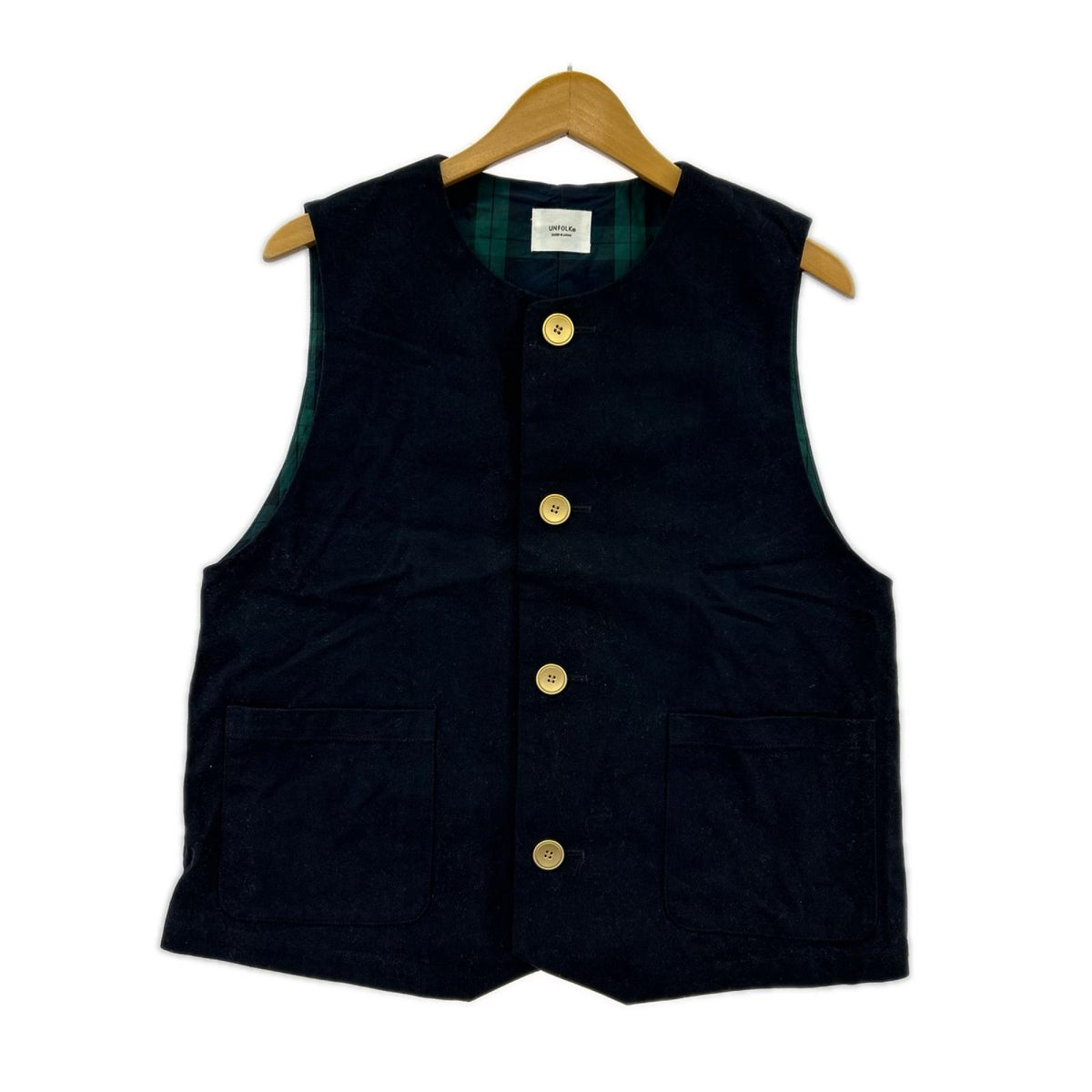 その他アウター UNFOLK/Peach brushed classic vest/紺 1 ネイビー
