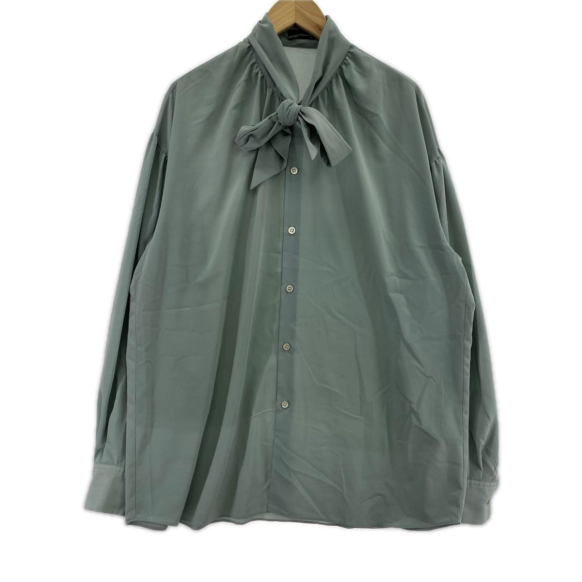 長袖シャツ GATHER BOW COLLAR SHIRT 44 46