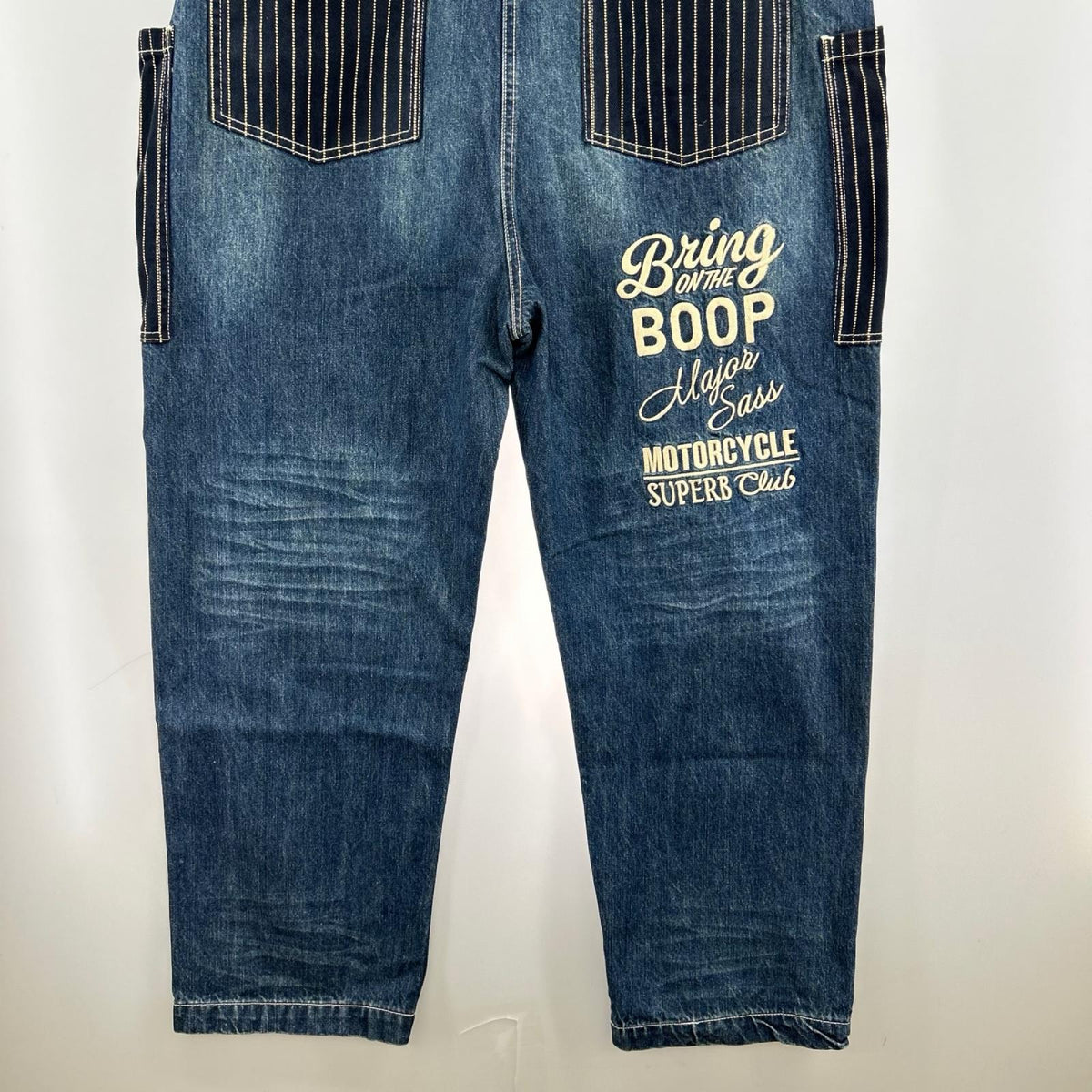 デニムパンツ THE BRAVE MAN BETTY BOOP デニムオーバーオール L ネイビー