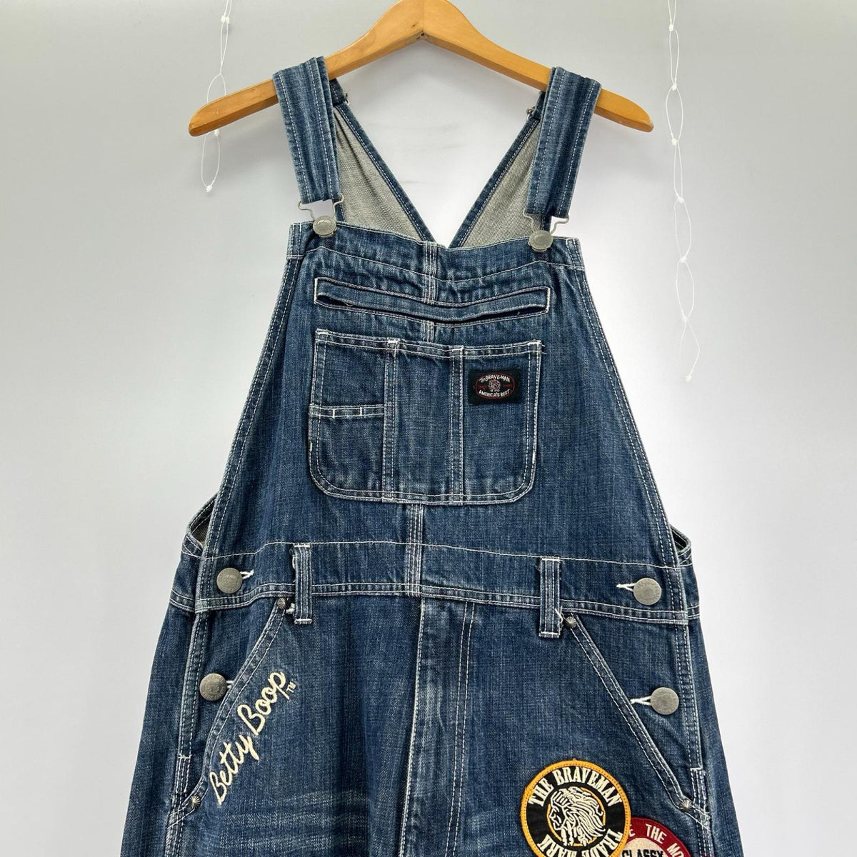 デニムパンツ THE BRAVE MAN BETTY BOOP デニムオーバーオール M ネイビー