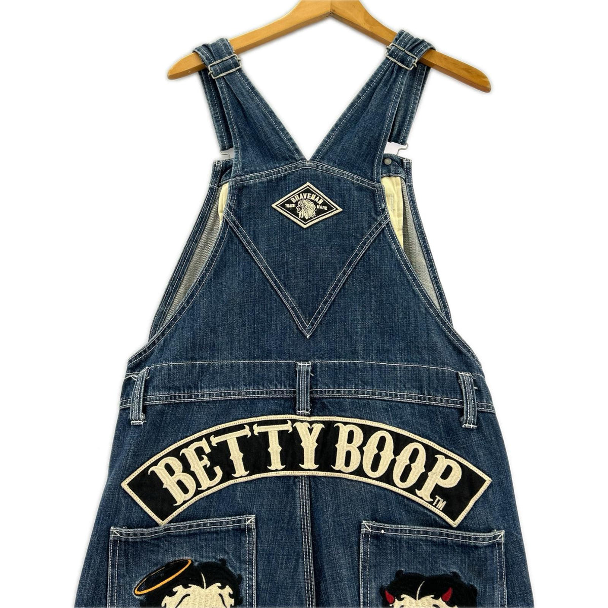 デニムパンツ THE BRAVE MAN BETTY BOOP デニムオーバーオール M ネイビー