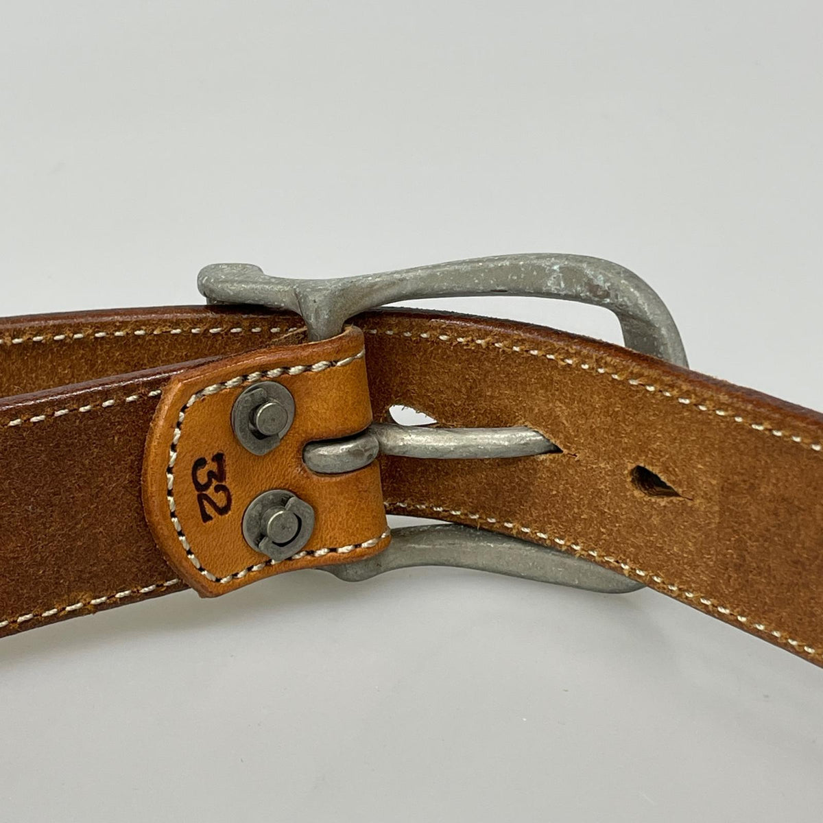 その他アクセサリー カービング レザーベルト 32 ブラウン