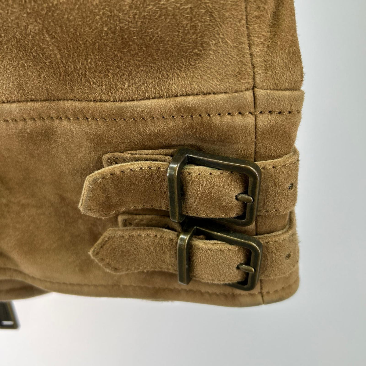 ライダースジャケット Suede Leather Biker Style Jacket BRN 48 ブラウン