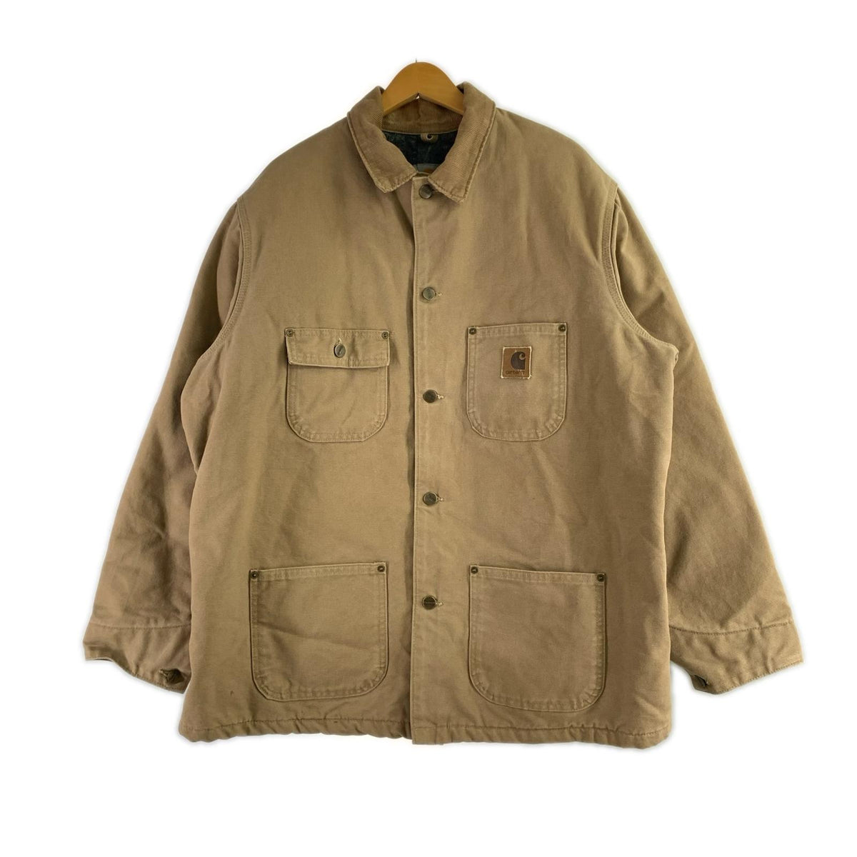 ジャケット 90s USA製 ダック地チョアコート 茶 (L) L ブラウン