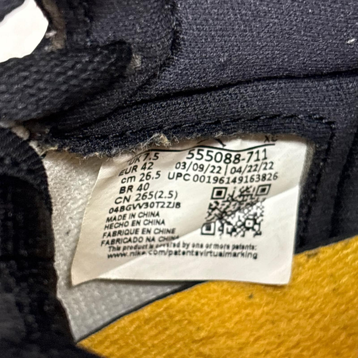 スニーカー Air Jordan 1 Retro High OG "Taxi" 26.5cm (US8 1/2 UK8 EU43) イエロー