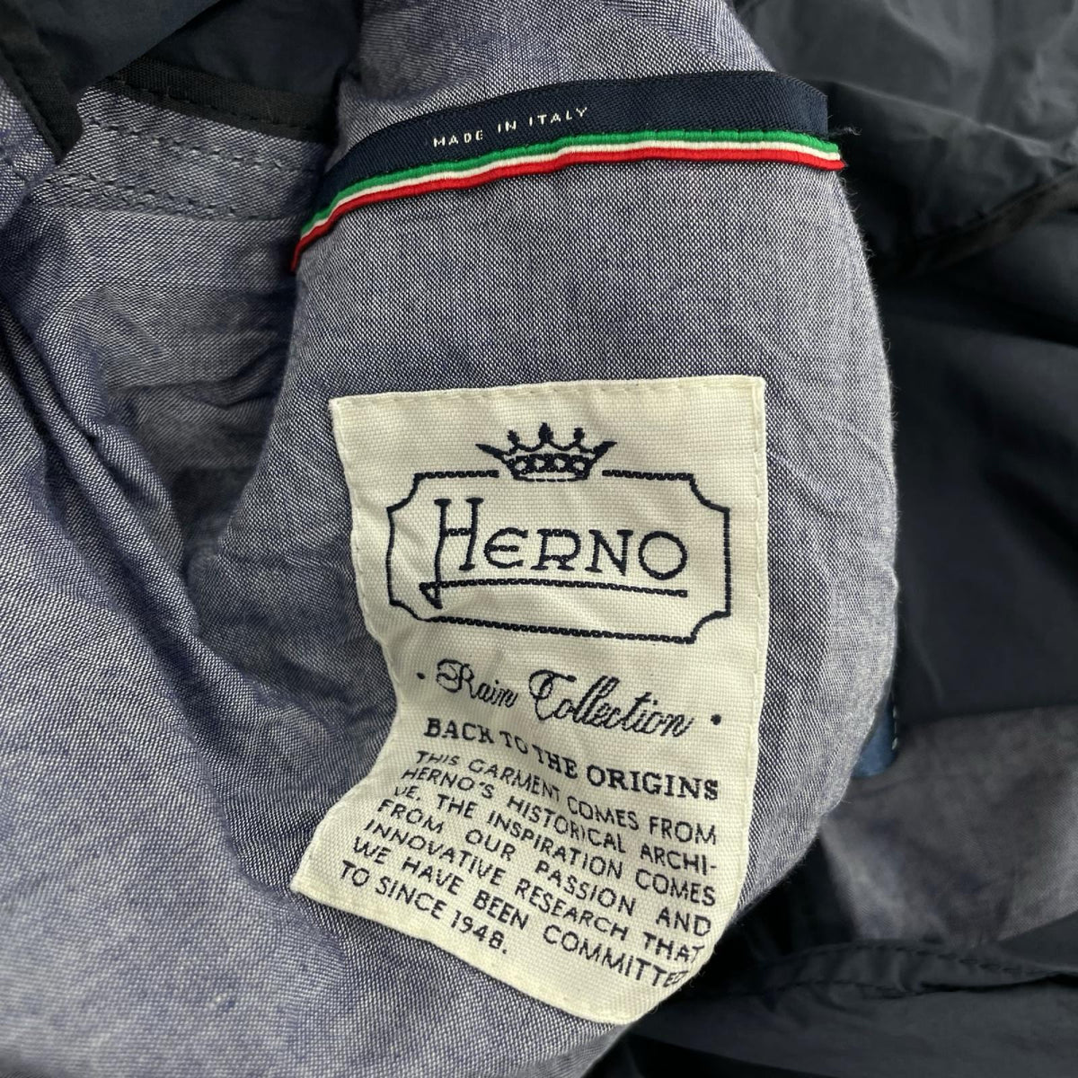ジャケット HERNO トレンチコート 紺 46 ネイビー