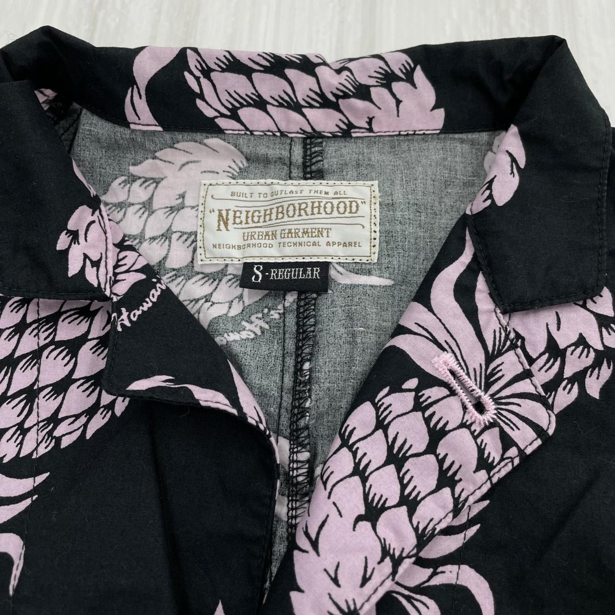 長袖シャツ NEIGHBORHOOD パイナップル柄 L/Sシャツ s 黒 S ブラック