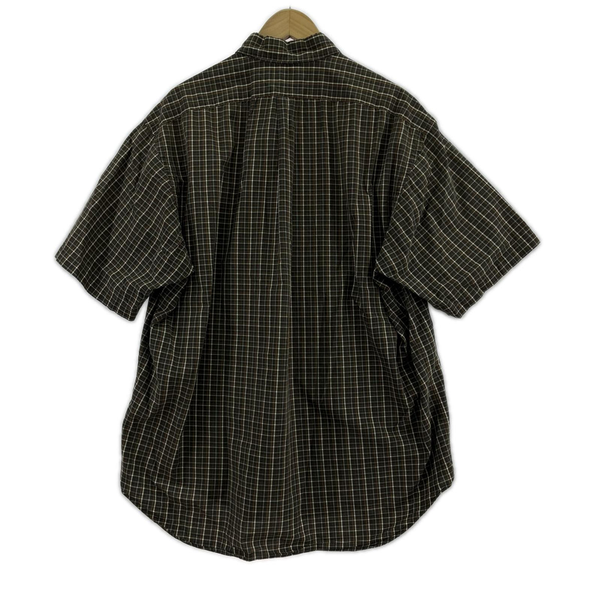 半袖シャツ BLAKE コットン チェック 茶 (L) L ブラウン